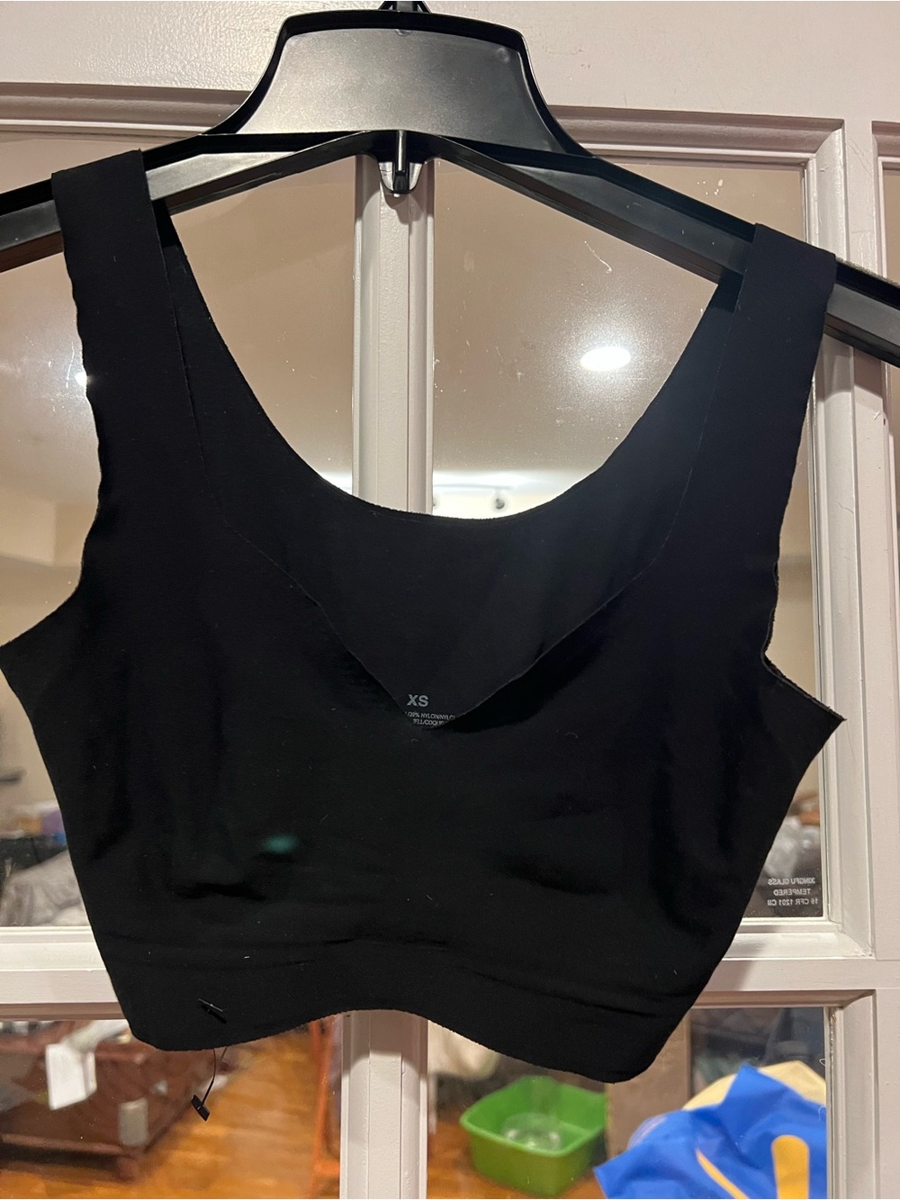 Muji Black Scoop Neck Stretch Crop Bralette